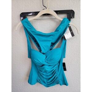 LA by Rod Beattie Separates Teal Tankini Swim Set NWT Top 8 Bottom 6 Ruched